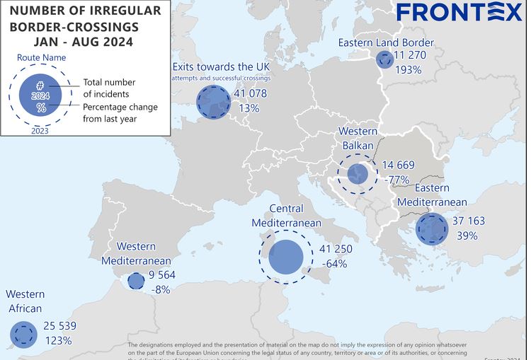 Frontex: Μειώθηκαν κατά 39% οι μεταναστευτικές ροές στην Ευρώπη – Από Συρία, Μάλι και Αφγανιστάν οι περισσότεροι μετανάστες