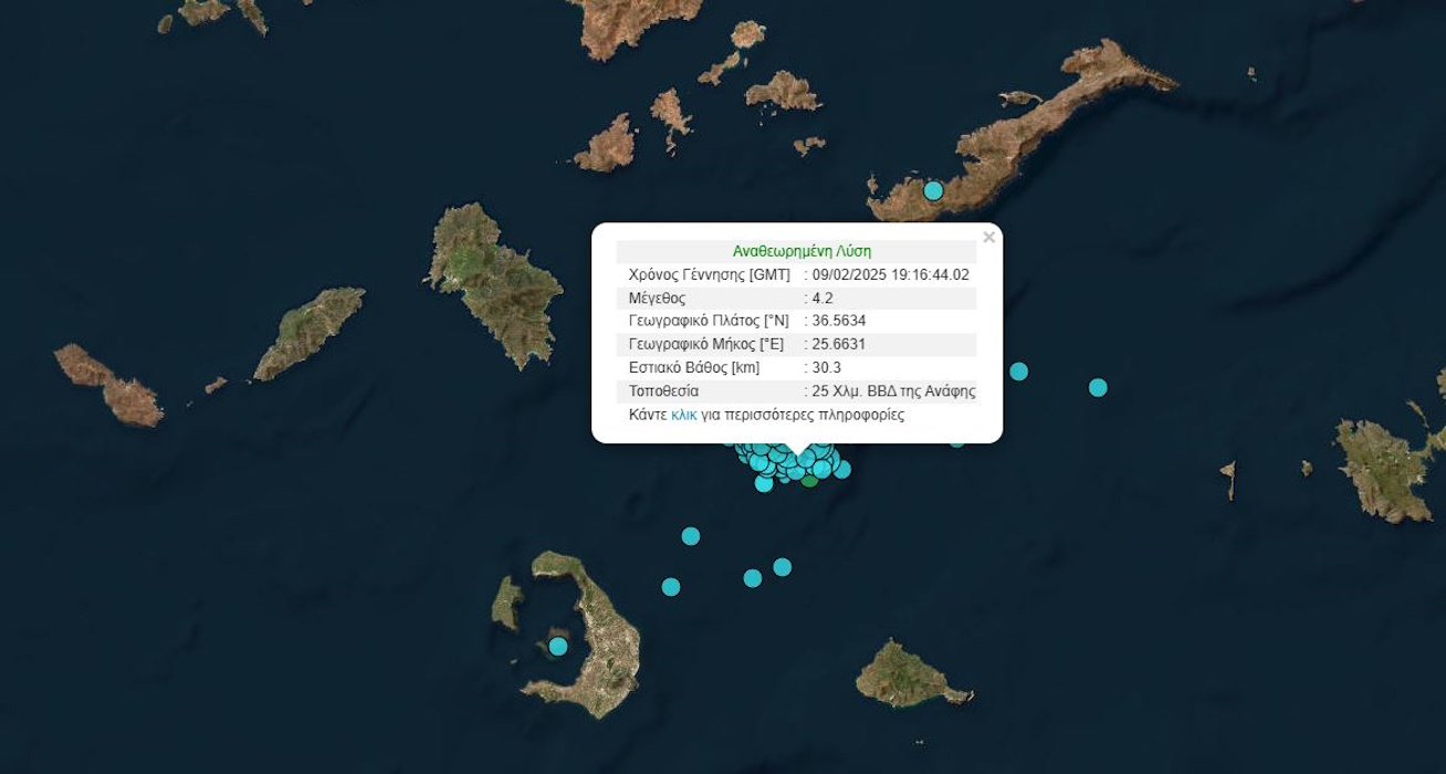 Σεισμοί στην Σαντορίνη: Η γη σείεται μετά τα 5 Ρίχτερ στην Αμοργό – Σε 90 λεπτά έγιναν τέσσερις δονήσεις άνω των 4 βαθμών